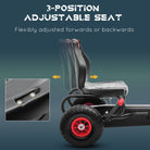 HOMCOM Pedal Go-Kart: Adjustable Seat, Inflatable Tyres & Handbrake for Kids, Red - anydaydirect
