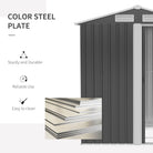 Outsunny 5ft x 4ft Garden Metal Storage Shed, Tool Storage Shed with Sliding Door, Sloped Roof and Floor Foundation for Garden, Backyard, Patio, Grey - anydaydirect