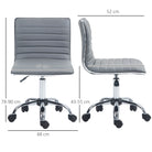 HOMCOM Adjustable Swivel Office Chair with Armless Mid-Back in PU Leather and Chrome Base - Light Grey - anydaydirect