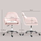 HOMCOM Velvet-Feel Tub Office Chair, with Seat Cushion - Pink - anydaydirect