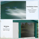 Outsunny 9FT x 6FT Galvanized Metal Garden Shed, Outdoor Storage Shed with Sloped Roof, Lockable Door, Tool Storage Shed for Backyard, Patio, White - anydaydirect