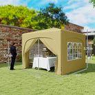 Outsunny 3 x 3m Pop-Up Gazebo Shelter, with Accessories - Sand - anydaydirect