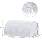 Outsunny 4 x 3 x 2 m Polytunnel Greenhouse with Roll-up Side Walls, Walk-in Grow House Tent with Steel Frame, Reinforced Cover, Zipped Door and 12 Mesh Windows for Garden, White - anydaydirect