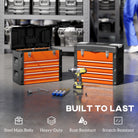 HOMCOM 4 Drawers Large Toolbox - Orange - anydaydirect