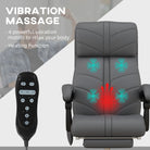 Vinsetto High Back Vibration Massage Office Chair, Heated Reclining PU Leather Computer Chair with Footrest, Grey - anydaydirect
