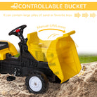 HOMCOM Kids Ride on Tractor No Power Pedal Go Kart with Manual Control Bucket for 3-6 Years Old - anydaydirect