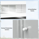 Outsunny 9ft x 4.25ft Corrugated Garden Metal Storage Shed Outdoor Equipment Tool Box with Foundation Ventilation & Doors Deep Green - anydaydirect