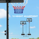 SPORTNOW 2.3-3.05m Basketball Hoop and Stand, with Weighted Base, Wheels, Black - anydaydirect