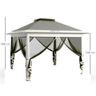Outsunny Pop Up Canopy Tent with Double Roof, Zipped Mesh Sidewalls, Carrying Bag, Height Adjustable for Patio Garden, Dark Grey - anydaydirect