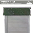 Outsunny Wooden Garden Cabinet 3-Tier Storage Shed 2 Shelves Lockable Organizer with Hooks Foot Pad 74 x 55 x 155cm Light Grey - anydaydirect