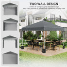 Outsunny 3 x 3 (M) Pop Up Gazebo, UPF 30+ with 2 Sidewalls, Leg Weight Bags and Wheeled Bag, Height Adjustable Party Tent Event Shelter for Garden, Patio, Dark Grey - anydaydirect
