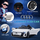 HOMCOM Audi Licensed Kids Electric Ride On Car with Parental Remote Control, 12V Battery Powered Toy with Suspension System, Lights, Music, White - anydaydirect