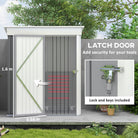 Outsunny Metal Garden Shed, Outdoor Lean-to Shed for Tool Motor Bike, with Adjustable Shelf, Lock, Gloves, 5'x3'x6', Grey - anydaydirect
