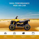 HOMCOM Kids' 12V Electric Quad Bike: Ride-On ATV with Forward/Reverse, Speed Control, Suspension, Horn & Music, Yellow - anydaydirect