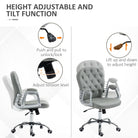 Vinsetto Office Chair Ergonomic 360° Swivel PU Diamante Padded Base 5 Castor Wheels for Home Work Grey - anydaydirect
