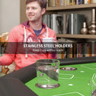 SPORTNOW 8 Player Folding Poker Table, Portable Octagon Blackjack Table with Cup Holders with Cup Holders, Padded Edge, Green - anydaydirect