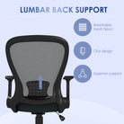 Vinsetto Ergonomic Office Chair, Mesh Desk Chair with Flip-up Armrest, Lumbar Back Support, Swivel Wheels, Grey - anydaydirect
