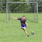 SPORTNOW 8ft x 5ft Football Goal, Football Net for Garden with Ground Stakes, Quick and Simple Set Up - anydaydirect