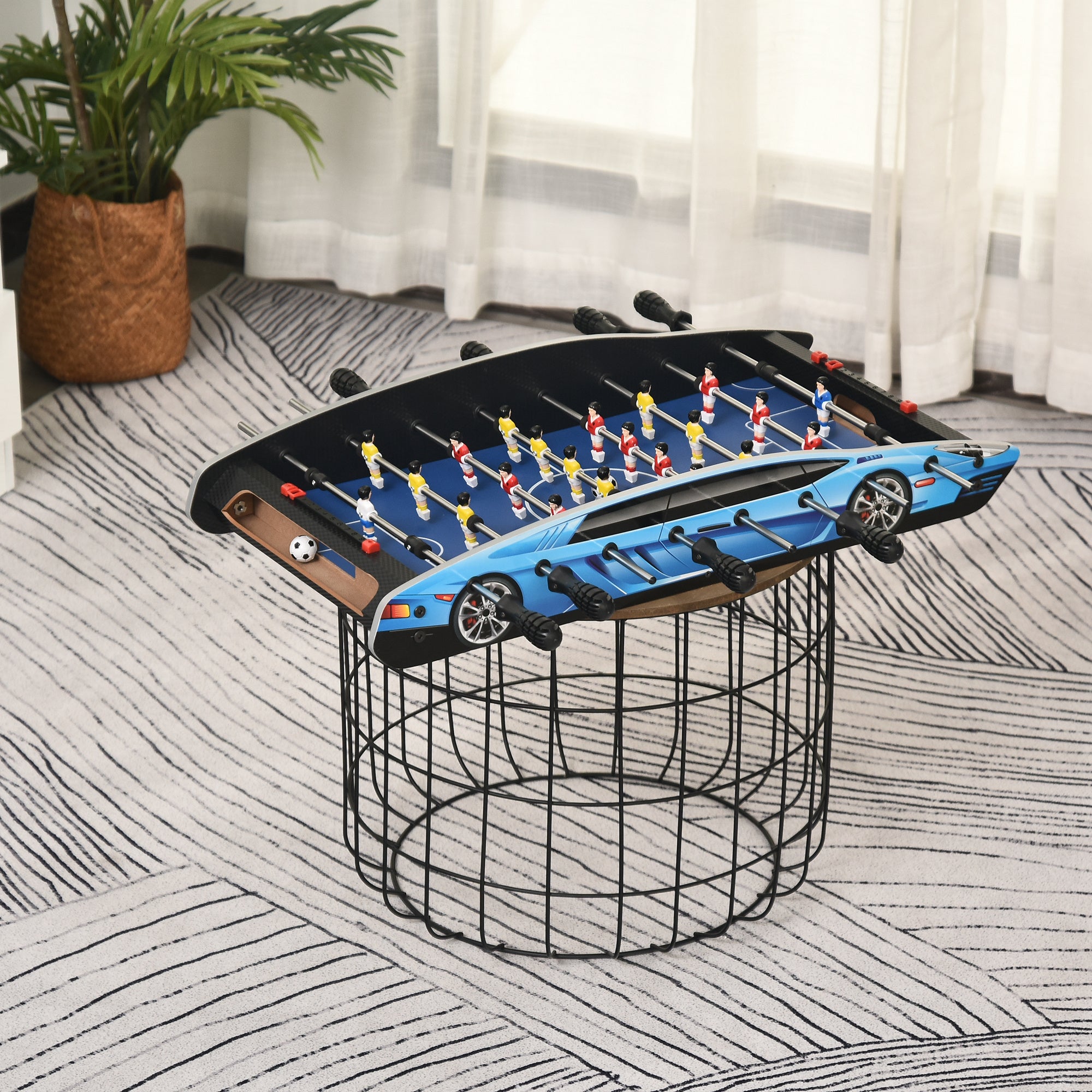 HOMCOM 29 Inch Mini Tabletop Football Foosball Gaming Table  Play Fun Game Toy 74.5L x 36.1W x 12H CM - anydaydirect