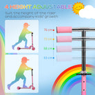 HOMCOM Kids Scooter with LED Wheels, Adjustable Height, Folding Design, Lights & Music, for Ages 3-7, Pink - anydaydirect