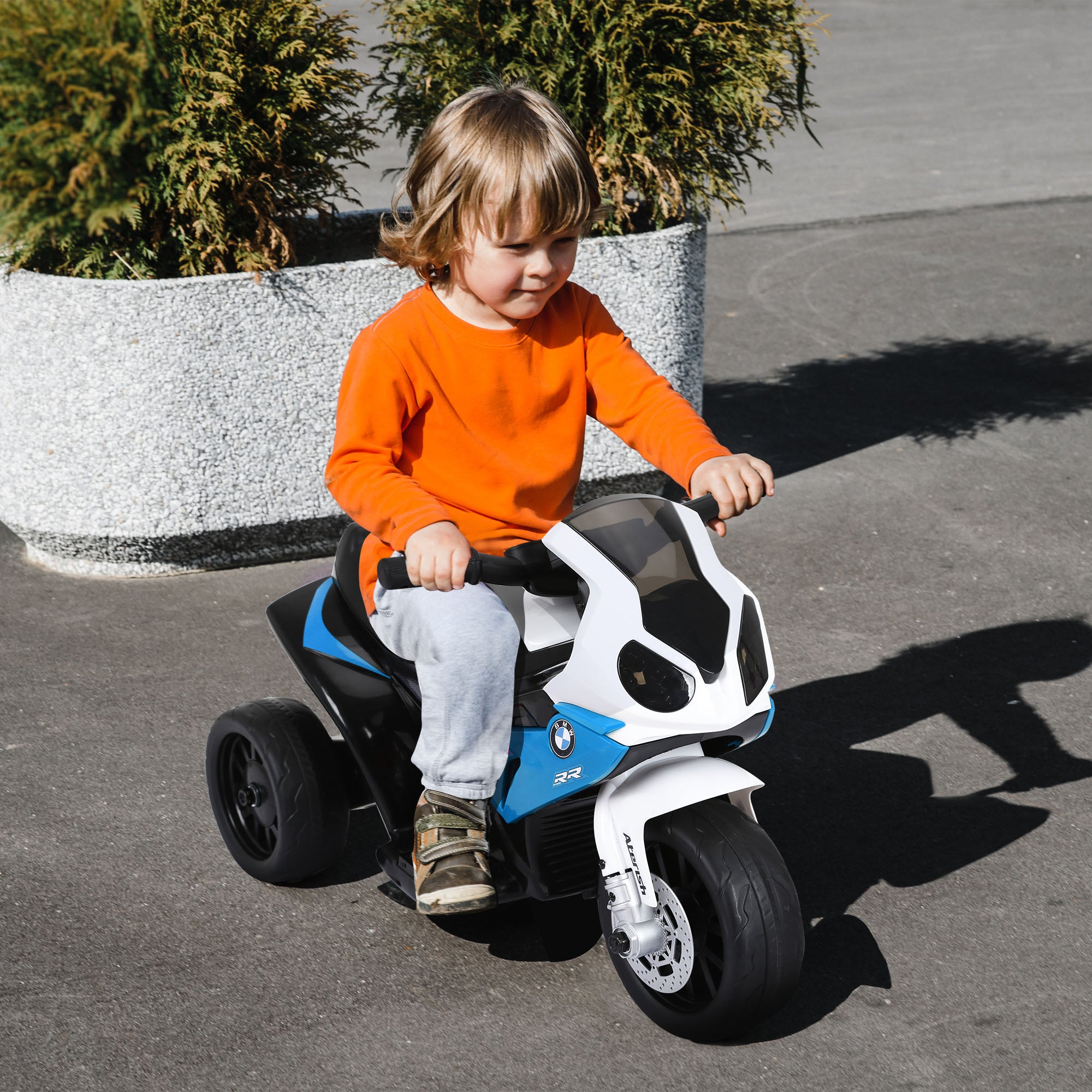 HOMCOM 6V BMW S1000RR Licensed Kids Electric Motorbike with Headlight, Music, Blue - anydaydirect