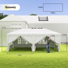 Outsunny 3 x 6 m Pop Up Gazebo with Sides and Windows, Height Adjustable Wedding Camping Party Tent Canopy Marquee with Storage Bag for Garden, Event, White - anydaydirect
