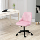 Vinsetto Velvet-Feel Armless Office Chair - Pink - anydaydirect