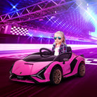 Kids Electric Ride On Car HOMCOM Compatible 12V Battery-powered Lamborghini SIAN Toy w/ Parental Remote Control Lights for 3-5 Years Old - anydaydirect