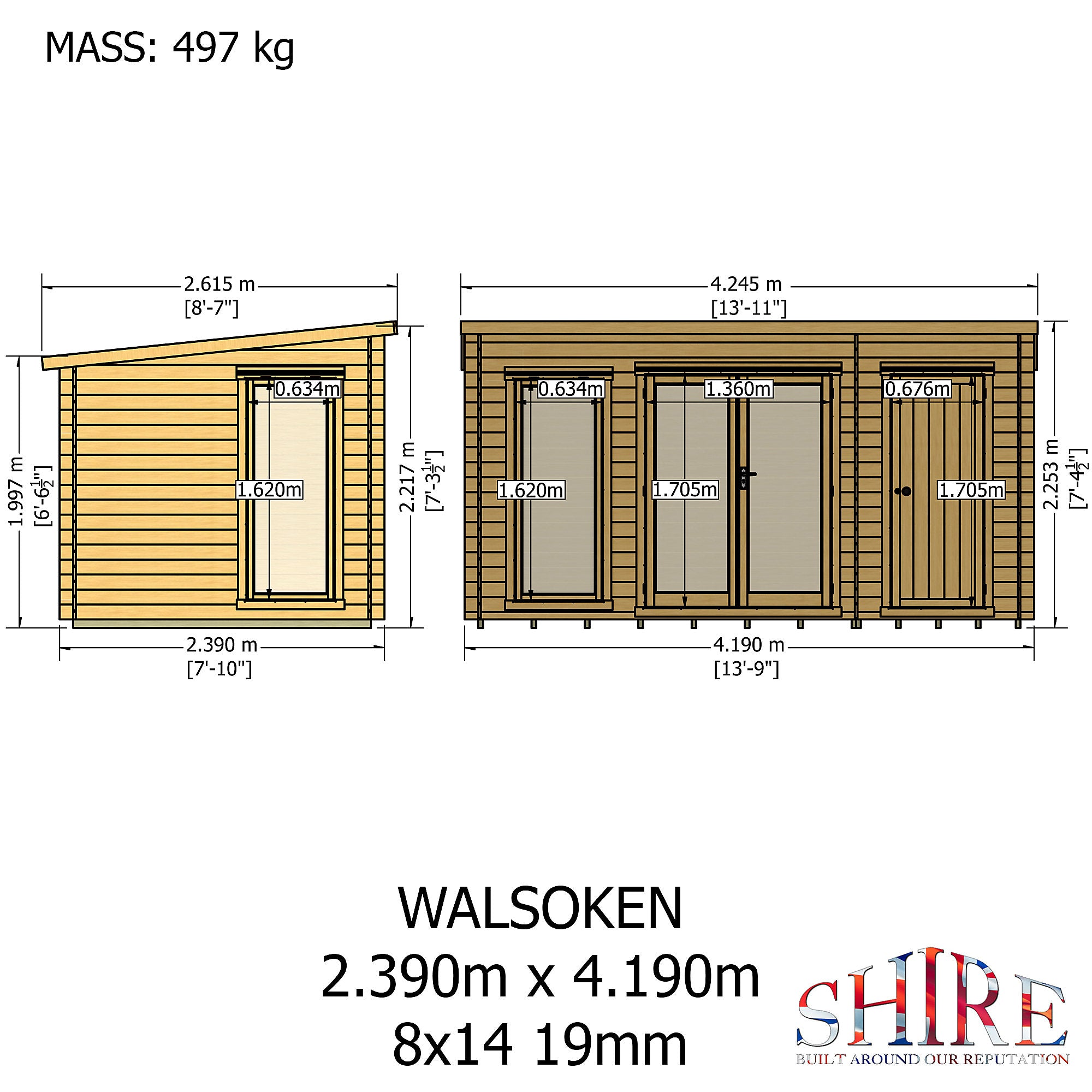 Shire Walsoken 8x14 Log Cabin