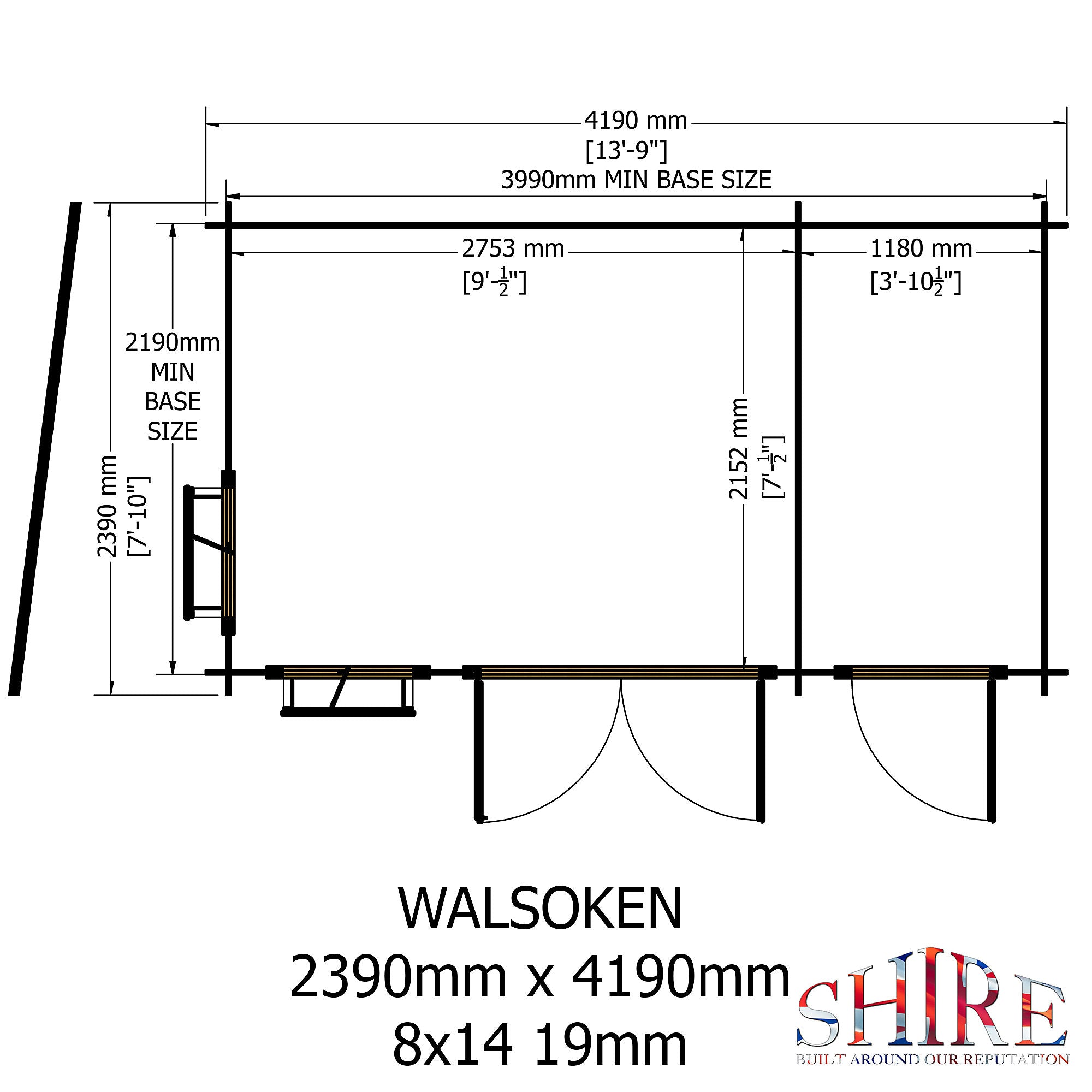 Shire Walsoken 8x14 Log Cabin