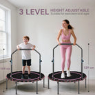 SPORTNOW 40" Foldable Fitness Trampoline Rebounder with Handle, Pink - anydaydirect
