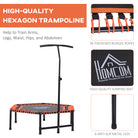 HOMCOM Mini Trampoline W/Adjustable Handle Bar - Black/Orange - anydaydirect