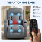 HOMCOM Massage Recliner Armchair, PU Leather Recliner Chair, Grey - anydaydirect