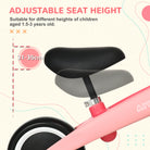 AIYAPLAY Toddler Balance Bike, Adjustable Seat Height, Lightweight Frame for Easy Control, Ideal for 1.5 - 3 Years Old, Pink - anydaydirect