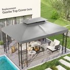 Outsunny Gazebo Roof Replacement, for 3 x 4m Frames - Light Grey - anydaydirect