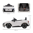 HOMCOM Audi Licensed Kids Electric Ride On Car with Parental Remote Control, 12V Battery Powered Toy with Suspension System, Lights, Music, White - anydaydirect