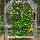 Outsunny Small Greenhouse, Garden Tomato Growhouse with 2 Zipped Doors, Portable Indoor Outdoor Green House, 90 x 90 x 145cm, Clear - anydaydirect