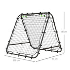 HOMCOM Double Sided Football Rebounder Net, Football Rebound Goal with Five Adjustable Angles, Black - anydaydirect