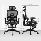 HOMCOM Multi-Adjustable Mesh Office Chair - Black - anydaydirect