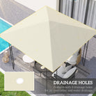 Outsunny 3 x 3(m) Gazebo Canopy Replacement, for 01-0867 - Cream - anydaydirect