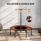 SPORTNOW 45" Rebounder Trampoline for Adults, Quiet Bungee Rebounder with LED Lights and Adjustable Handle, Orange - anydaydirect