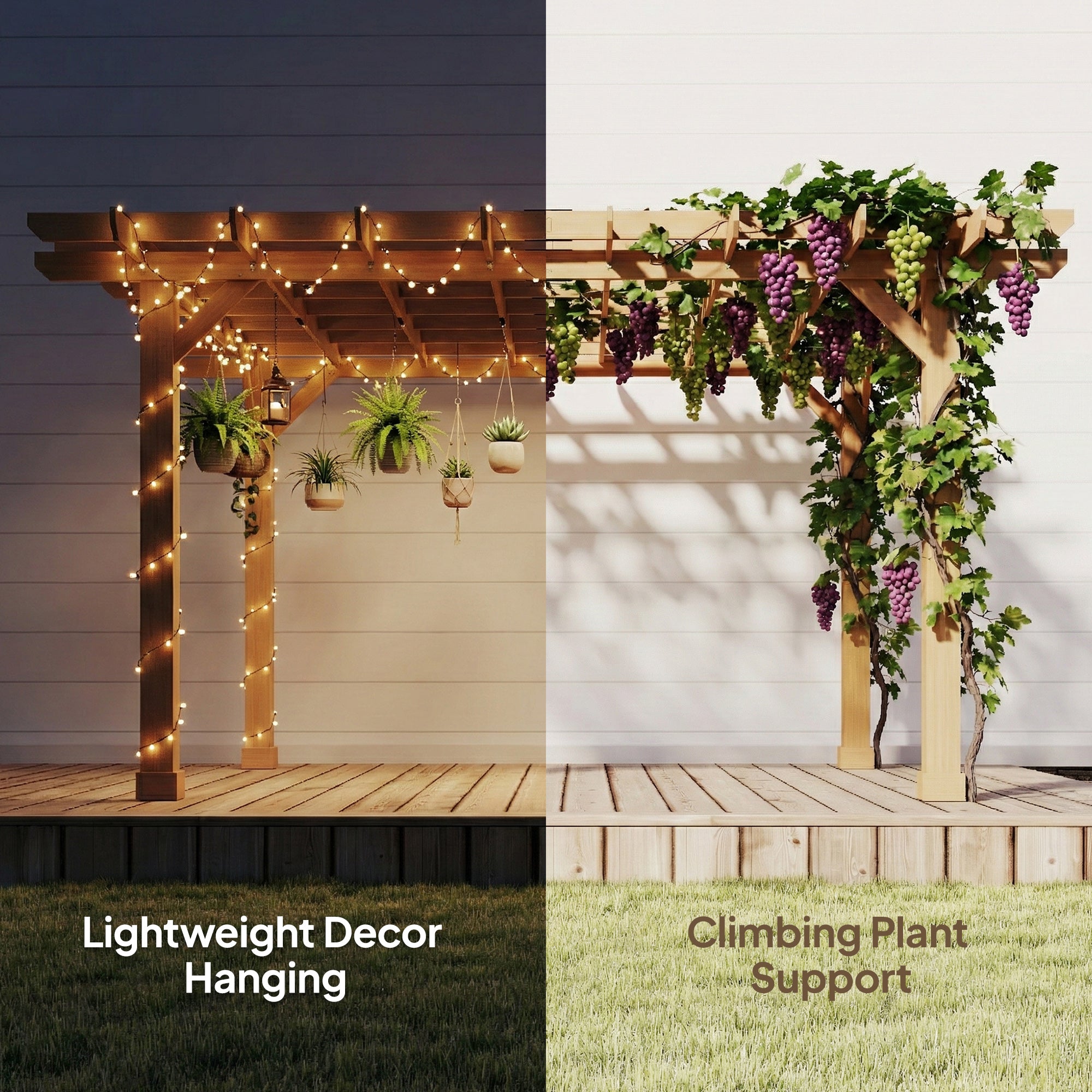 Outsunny Graden Pergola Kit, Wooden Pergola Gazebo Grape Trellis with Stable Structure, 3.6 x 3.6m, Dark Brown - anydaydirect