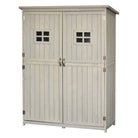 Outsunny Wooden Garden Shed Tool Storage Outsunny Wooden Garden Shed w/ Two Windows, Tool Storage Cabinet, 127.5L x 50W x 164H cm, Grey - anydaydirect