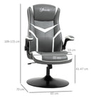Vinsetto Gaming Chair Ergonomic Computer Chair with Adjustable Height Pedestal Base, Home Office Desk Chair PVC Leather Exclusive Swivel Chair Grey - anydaydirect