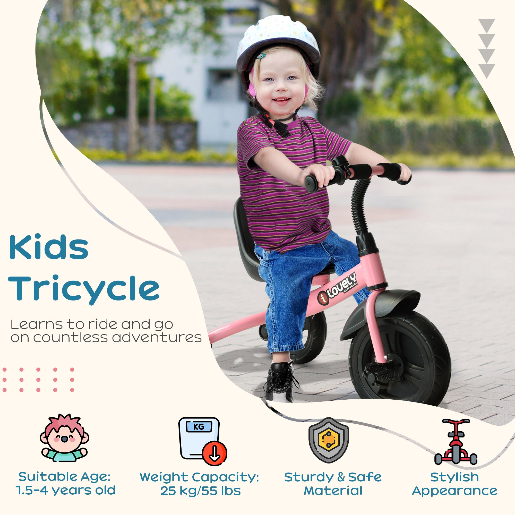 HOMCOM Toddler Trike: Pedal-Powered Adventure for Little Riders, Sturdy Frame, Vibrant Pink - anydaydirect
