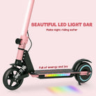 SPORTNOW Folding Electric Scooter for Kids Age 6-14 with Dual Brakes, Front Suspension, LED Colourful Lights and Display, 6.8kg Lightweight Aluminium E Scooter, Up to 14 KM/H & 6 KM, Pink - anydaydirect