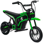 HOMCOM 24V Electric Motorbike, Dirt Bike with Twist Grip Throttle, Music Horn, 12" Pneumatic Tyres, 16 Km/h Max. Speed, Green - anydaydirect