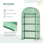 Outsunny 80 x 49 x 160cm Mini Greenhouse for Outdoor, Portable Gardening Plant Green House with Storage Shelf, Roll-Up Zippered Door, Metal Frame and PE Cover, Green - anydaydirect