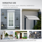 Outsunny Door Canopy Awning Outdoor Window Rain Shelter Cover for Front/Back Door Porch Clear 100 x 75cm - anydaydirect