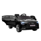 HOMCOM 12V Audi E-tron Licensed Ride On Car, Two Motors Battery Powered Toy with Remote Control, Lights, Music, Horn, Black - anydaydirect